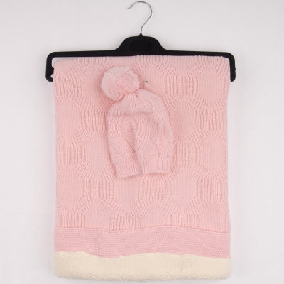 Knitted Blanket With Matching Hat