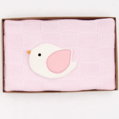 Baby Receiving Blanket with Bird Print